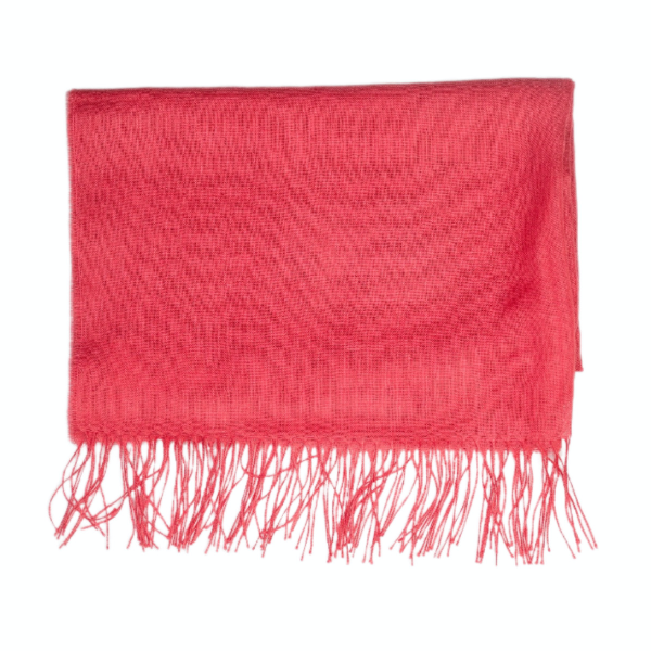 Chal de baby alpaca y seda color rosa