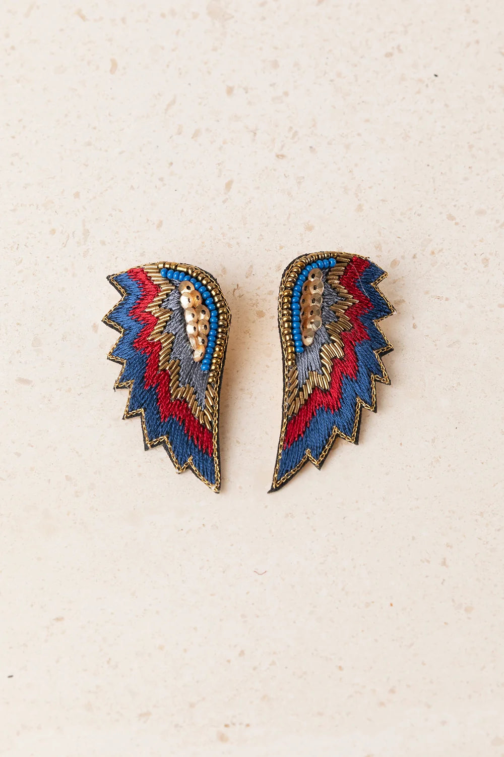 PENDIENTES ALAS BORDADOS