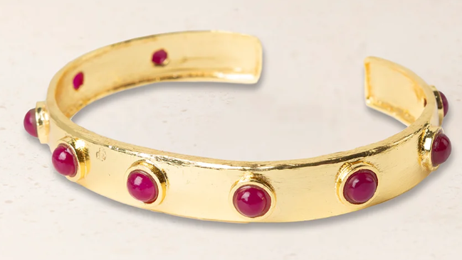 PULSERA FINA PIEDRA Y LATON