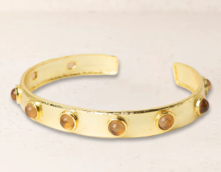 PULSERA FINA PIEDRA Y LATON