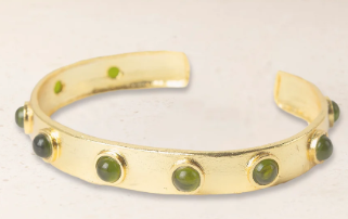 PULSERA FINA PIEDRA Y LATON